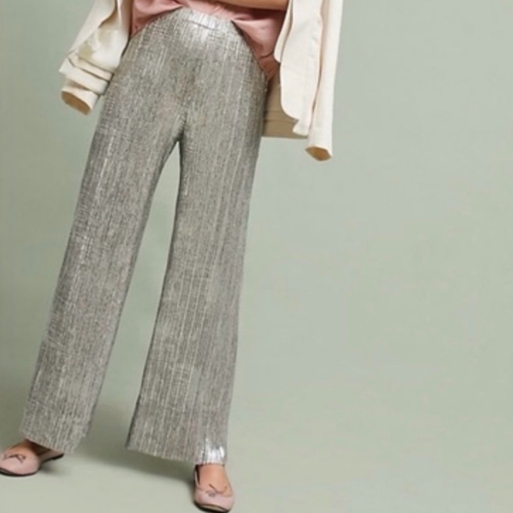 Elegant Silver Women's Pants